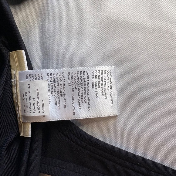 MICHAEL Michael Kors Womens Gold Tone Logo-Ring Black Halter‎ Bikini Top M - Picture 7 of 7
